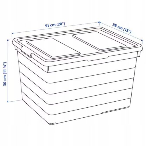 IKEA SOCKERBIT POJEMNIK Z POKRYWKĄ BIAŁY 38x51x30 - obrazek 6