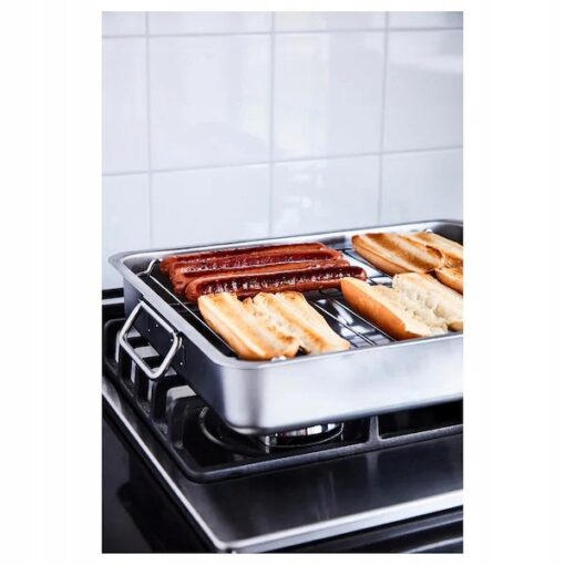 FORMA DO PIECZENIA Z GRILLEM STALOWA 40x32 CM - obrazek 4