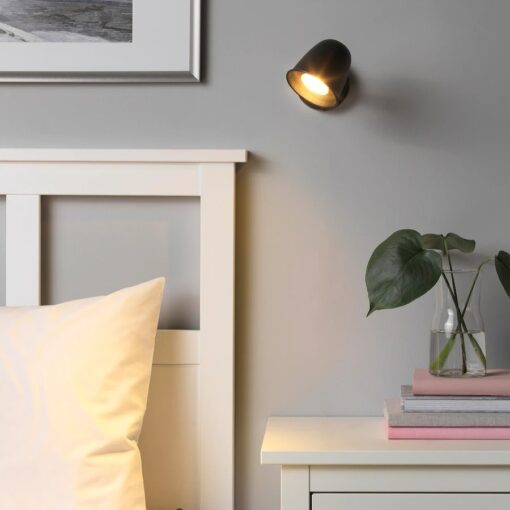 IKEA SKURUP LAMPA ŚCIENNA STALOWA CZARNA - obrazek 2