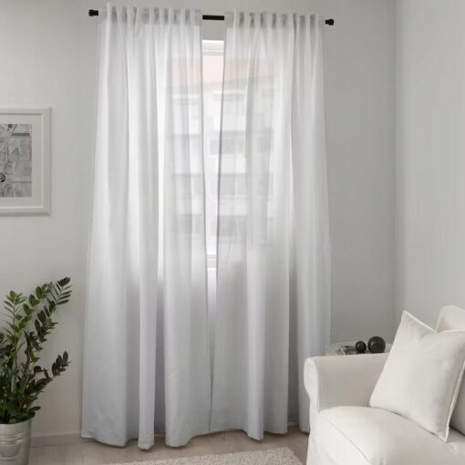 IKEA TIBAST ZASŁONA BIAŁY 145X300 2SZT - obrazek 2