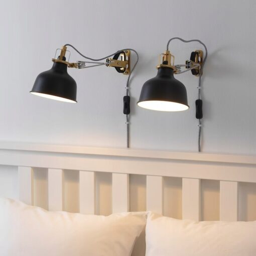IKEA RANARP LAMPA Z KLAMRĄ ŚCIENNA CZARNA E14 - obrazek 3
