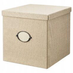 IKEA KVARNVIK POJEMNIK Z POKRYWKĄ BEŻ 32x35x32 CM
