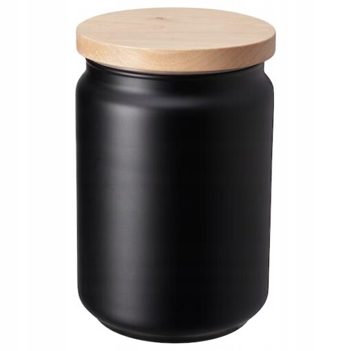 IKEA EKLATERA Słoik z pokrywką, czarny, 1.1 l
