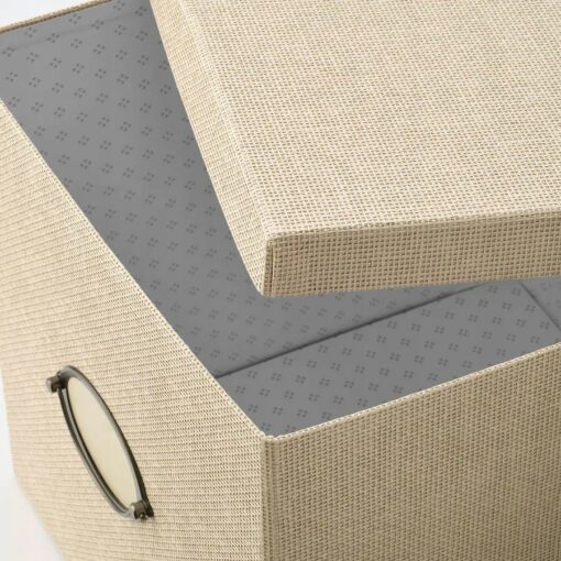 IKEA KVARNVIK POJEMNIK Z POKRYWKĄ BEŻ 32x35x32 CM - obrazek 4