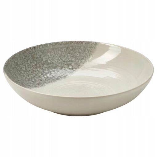 IKEA KRUSTISTEL Talerz głęboki, wzór/szary, 19 cm
