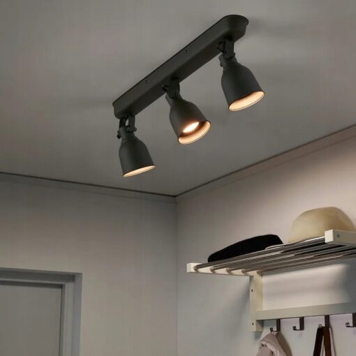 IKEA HEKTAR LAMPA SUFITOWA 3 REFLEKTORY SZARY - obrazek 2