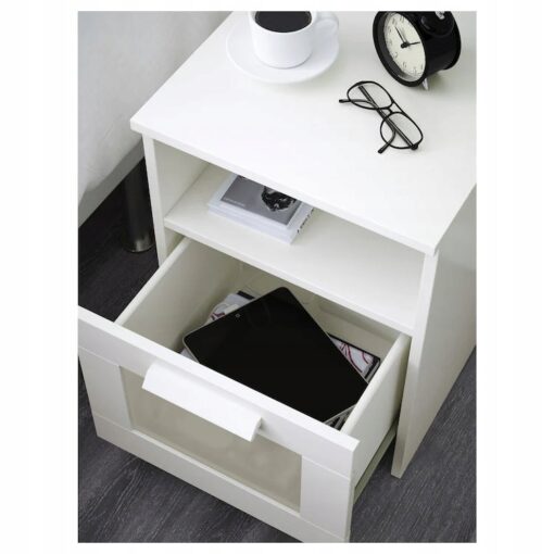 IKEA BRIMNES STOLIK NOCNY Z SZUFLADĄ BIAŁY 39x41cm - obrazek 2