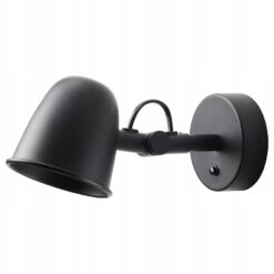 IKEA SKURUP LAMPA ŚCIENNA STALOWA CZARNA