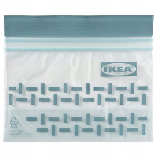 IKEA ISTAD Torebka strunowa, wzór/szarozielony, 0.3 l