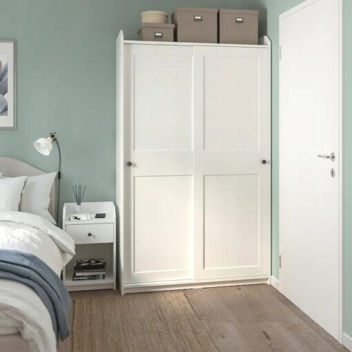 IKEA HAUGA STOLIK NOCNY BIAŁY 40x36 CM - obrazek 2