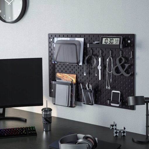 IKEA SKADIS POJEMNIKI DO TABLICY PERFOROWANEJ 3szt, czarny - obrazek 2