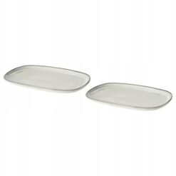 IKEA GLADELIG TALERZ SZARY 20x13 CM 2 SZT.