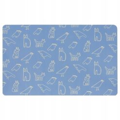 IKEA BONSYRSA Podkładka na biurko niebieska ze wzorem w zwierzęta 60x37 cm