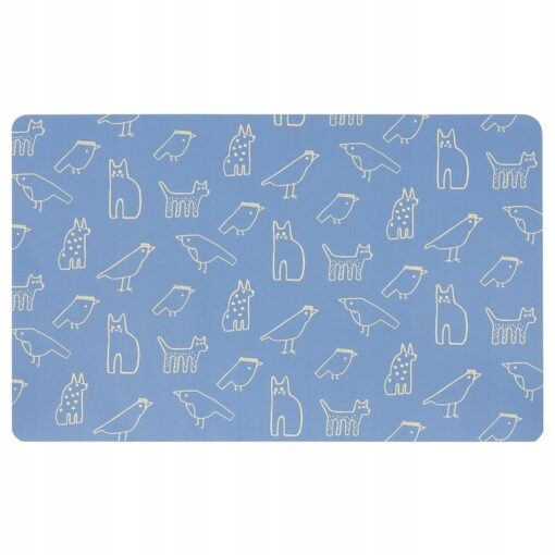 IKEA BONSYRSA Podkładka na biurko niebieska ze wzorem w zwierzęta 60x37 cm