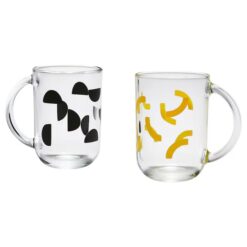 IKEA SKEDSTOR Kubek, różne kolory żółty/czarny, 30 cl