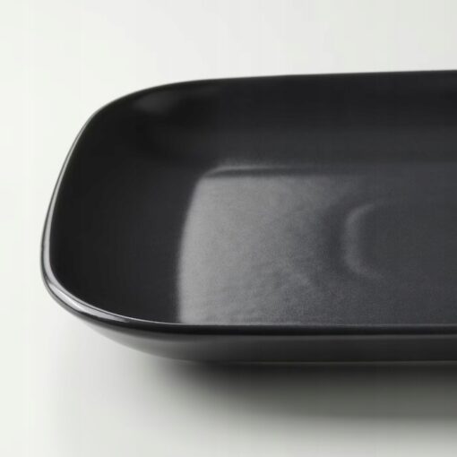 IKEA FARGKLAR TALERZ CIEMNY SZARY MAT 30x18CM 4SZT - obrazek 4