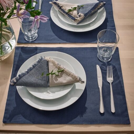 IKEA NISSOGA PODKŁADKA BIAŁO-GRANATOWA DWUSTRONNA - obrazek 5