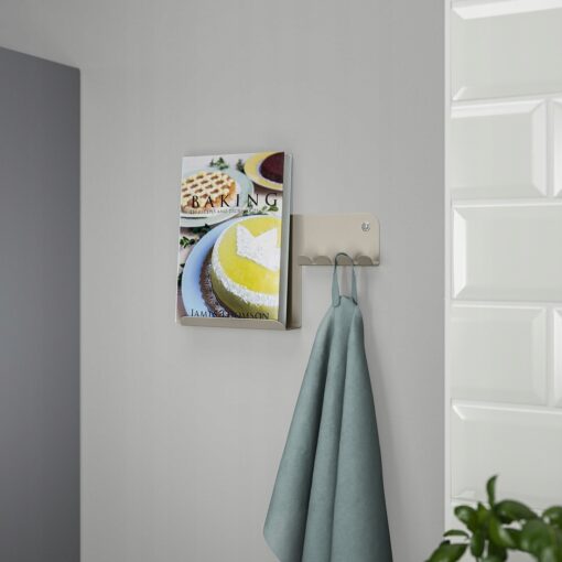 IKEA HAVREKROSS Organizer ścienny z haczykami, jasny szarobeżowy, 23x13 cm - obrazek 4