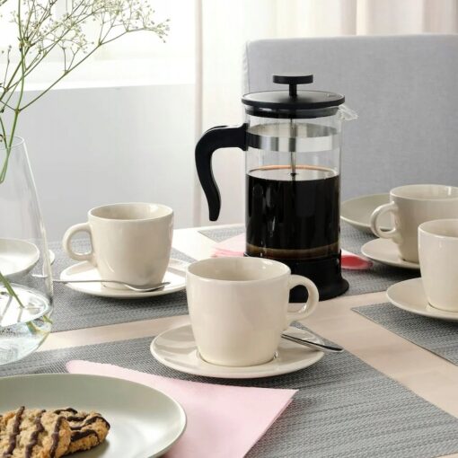 IKEA FARGKLAR FILIŻANKA ZE SPODKIEM BEŻOWA 4 SZT. - obrazek 2