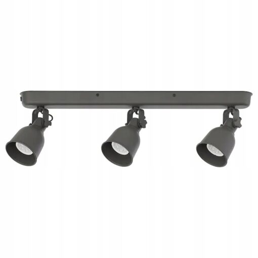 IKEA HEKTAR LAMPA SUFITOWA 3 REFLEKTORY SZARY