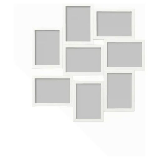 IKEA VAXBO RAMA NA 8 ZDJĘĆ BIAŁA 55x58 cm