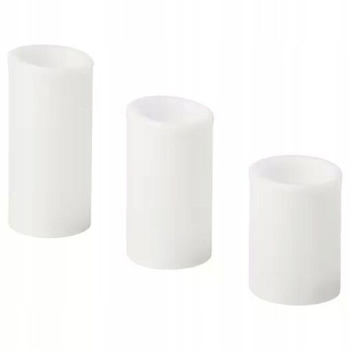 IKEA ADELLOVTRAD ŚWIECA BRYŁOWA LED BIAŁY 3 SZT.