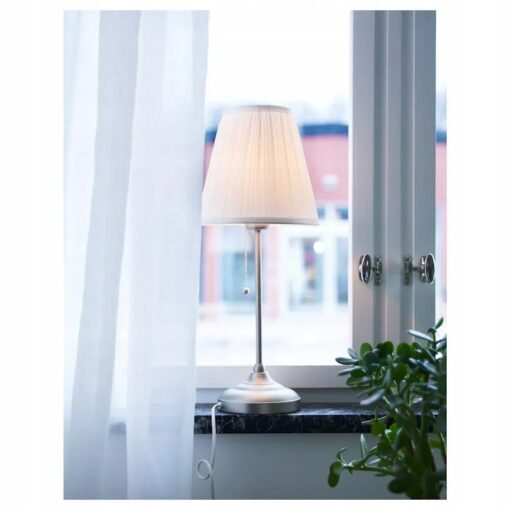 IKEA ARSTID LAMPA STOŁOWA NIKLOWANA / BIAŁA 55 cm - obrazek 3