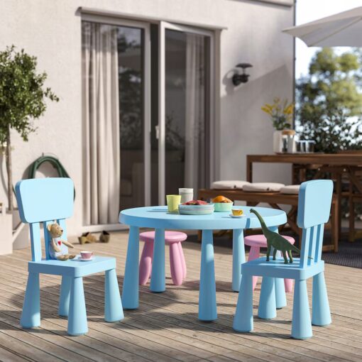 IKEA MAMMUT Stolik dziecięcy, do wewnątrz/na zewnątrz/jasnoniebieski, 85 cm - obrazek 3