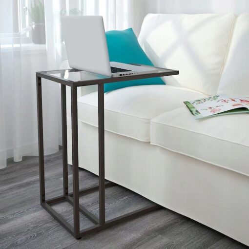 IKEA VITTSJO STOLIK POD LAPTOPA CZARNOBRĄZ 35x65CM - obrazek 2