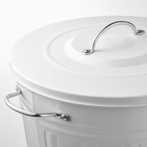 IKEA KNODD KOSZ NA ŚMIECI Z POKRYWKĄ BIAŁY 40 L - obrazek 5
