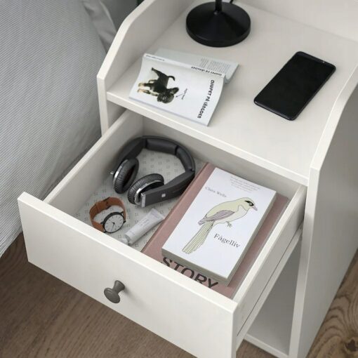 IKEA HAUGA STOLIK NOCNY BIAŁY 40x36 CM - obrazek 3