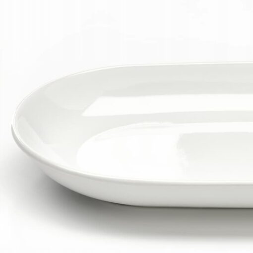 IKEA GODMIDDAG PÓŁMISEK BIAŁY Z KAMIONKI 24x14 CM - obrazek 2