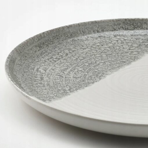 IKEA KRUSTISTEL Talerz, wzór/szary, 25 cm - obrazek 2