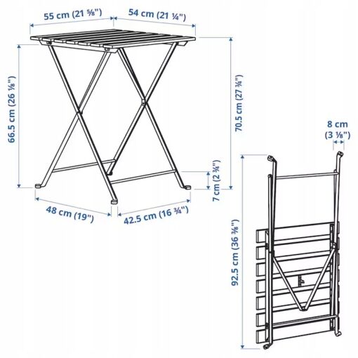IKEA TARNO STÓŁ ORGODOWY SKŁADANY BIAŁY / ZIELONY - obrazek 5