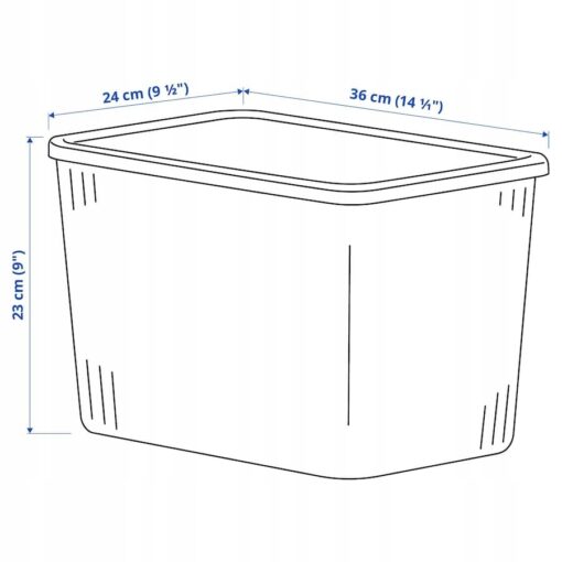 IKEA RYKTA Pojemnik z pokrywką 24x36x23 cm/14.5 l - obrazek 5