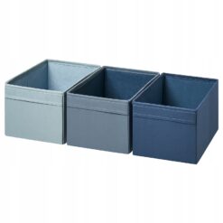 IKEA DRONA Pudełko, 3 szt., niebieski, 18x25x15 cm.