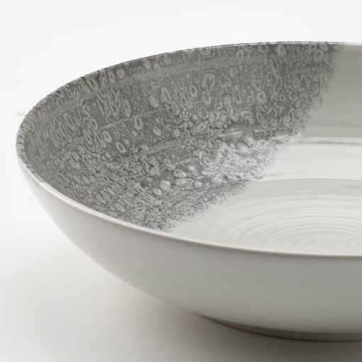 IKEA KRUSTISTEL Talerz głęboki, wzór/szary, 19 cm - obrazek 2