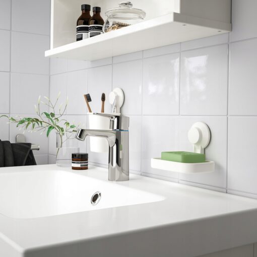 IKEA TISKEN Mydelniczka z przyssawką, biały - obrazek 2