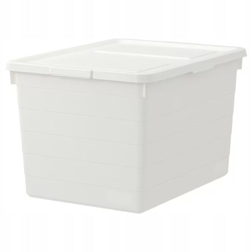 IKEA SOCKERBIT POJEMNIK Z POKRYWKĄ BIAŁY 38x51x30