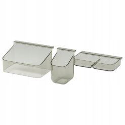 IKEA VISSLAAN Wkład do szuflady, zest. 3 szt., szary