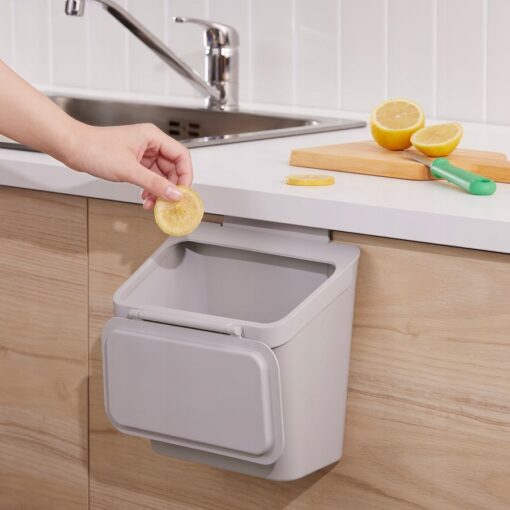 IKEA SKOLAST Kosz na odpady do szafki z drzw, jasnoszary - obrazek 3
