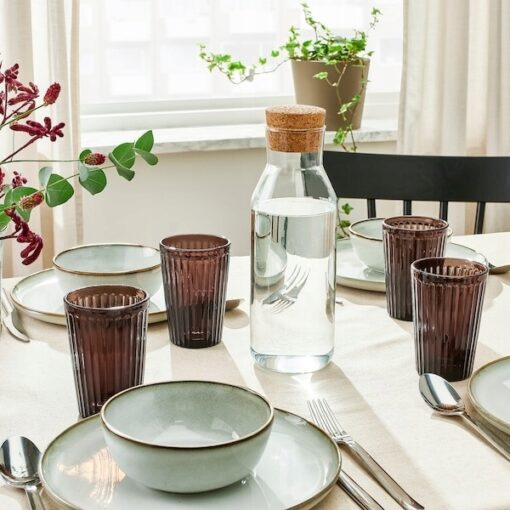 IKEA VARDAGEN SZKLANKI DO NAPOJÓW BRĄZOWE 310ml/ 4 SZT - obrazek 3
