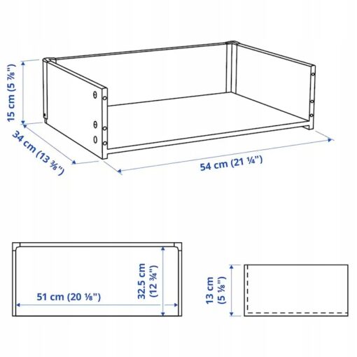 IKEA BESTA RAMA SZUFLADY CZARNY BRĄZ 60x15x40 cm - obrazek 2