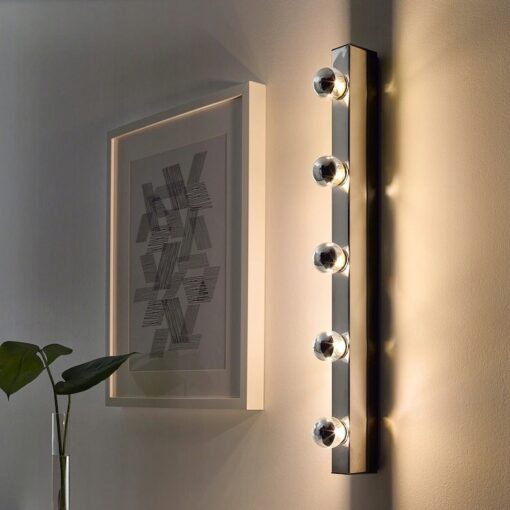 IKEA MUSIK LAMPA ŚCIENNA CHROM STAŁA INSTALACJA - obrazek 2