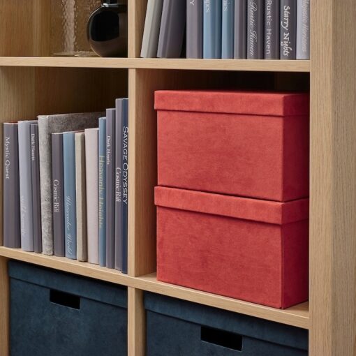 IKEA GJATTA POJEMNIK Z POKRYWKĄ AKSAMIT BRĄZ/CZERW - obrazek 4