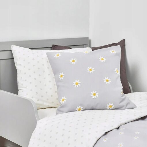IKEA NATTSLANDA POSZEWKA W KWIATY SZARA / BIAŁA - obrazek 3