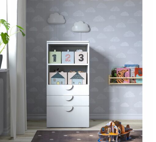 IKEA BARNDROM Pudełko beżowe Kosz Domek 26x37x17 cm - obrazek 2
