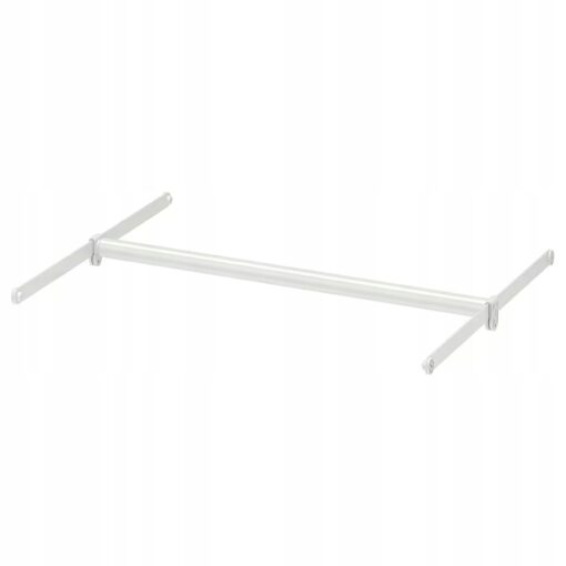 IKEA HJALPA Drążek na ubr+2 szyny do zawiesz,regulowane/biały, 60-100x55 cm