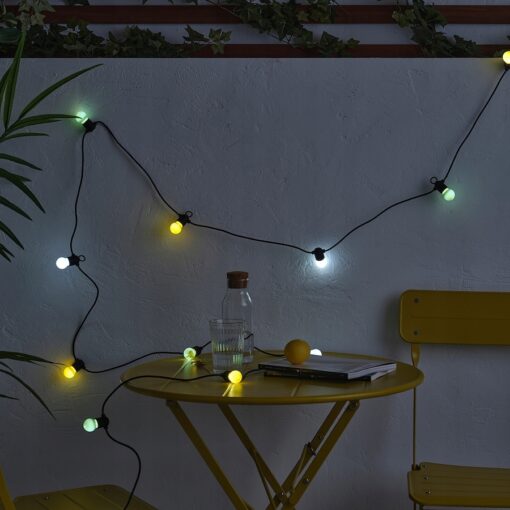 IKEA SOLVINDEN Łańcuch świetlny LED z 12 żarówkami, na baterie/zewnętrzne - obrazek 4
