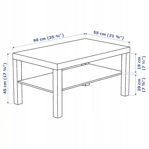 IKEA LACK STOLIK KAWOWY ŁAWA BIAŁY 90x55 cm - obrazek 5